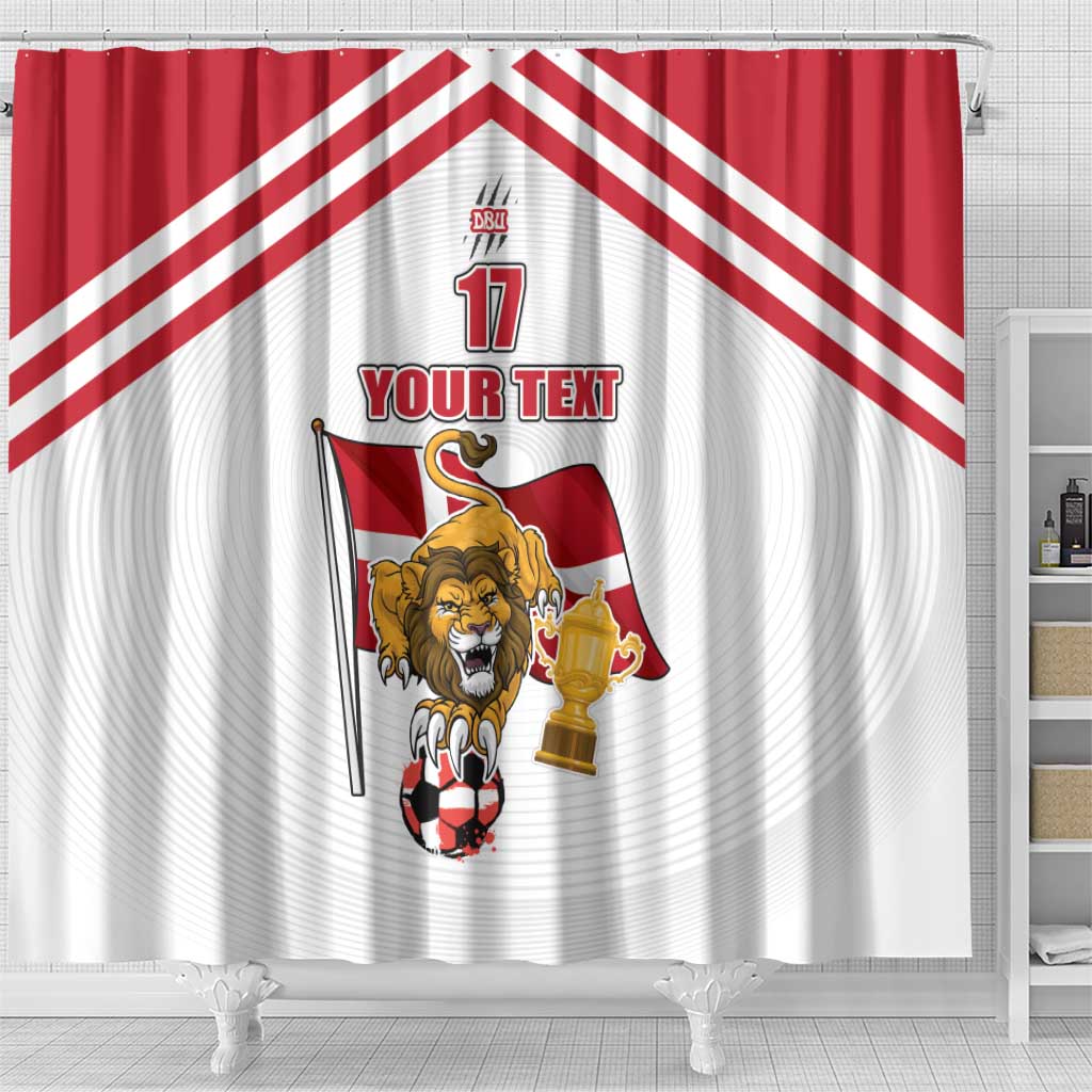 Custom Danmark Football Go Champions Shower Curtain Denmark Sporty Style LT17