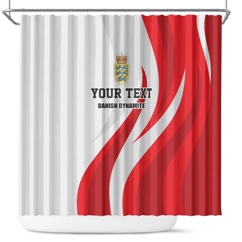 Personalized Danmark Football Shower Curtain Denmark Sporty Style Danish Dynamite LT17