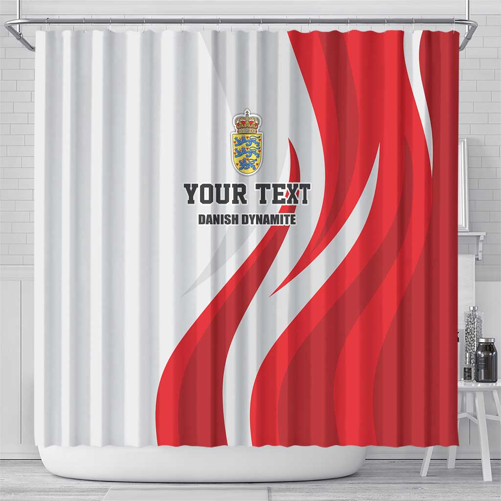 Personalized Danmark Football Shower Curtain Denmark Sporty Style Danish Dynamite LT17