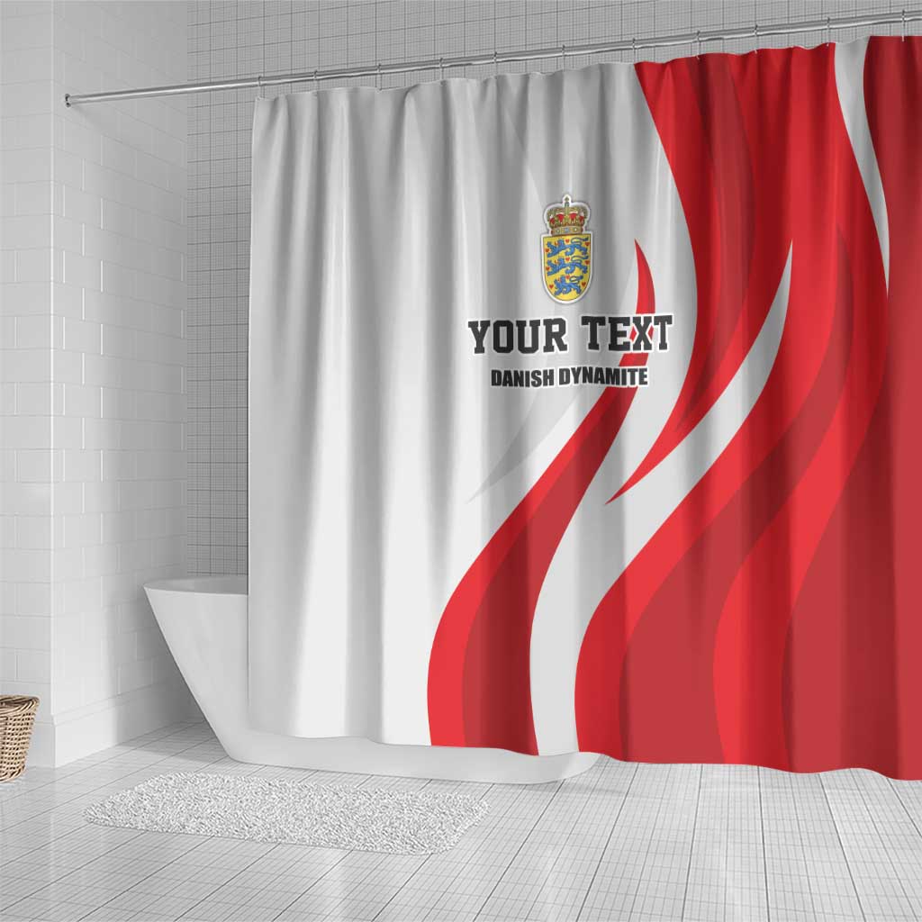Personalized Danmark Football Shower Curtain Denmark Sporty Style Danish Dynamite LT17