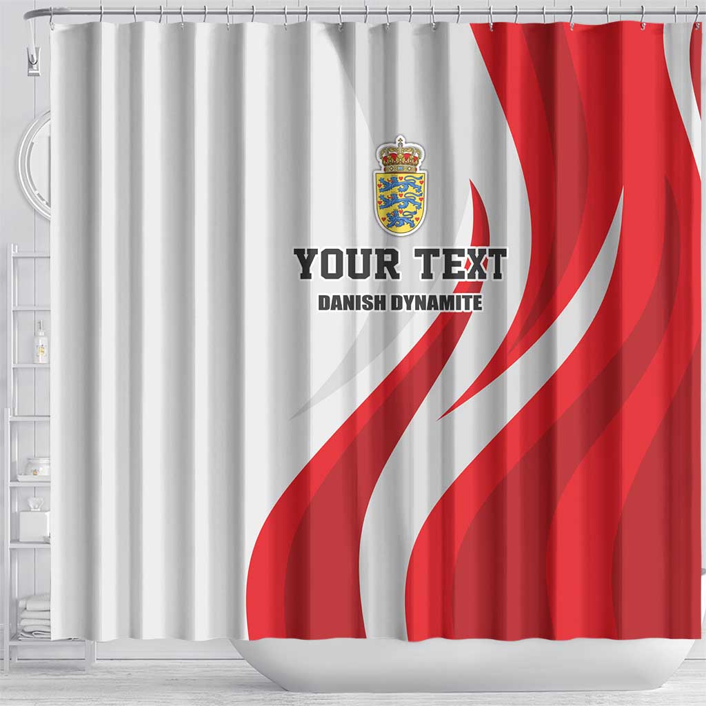 Personalized Danmark Football Shower Curtain Denmark Sporty Style Danish Dynamite LT17