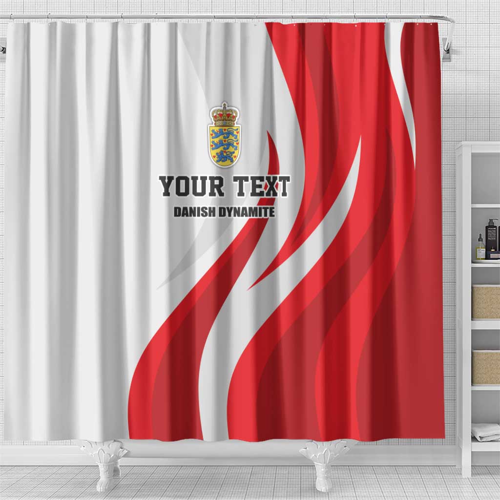 Personalized Danmark Football Shower Curtain Denmark Sporty Style Danish Dynamite LT17