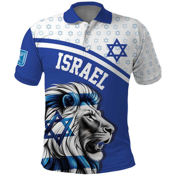 Personalized Israel Lion of Judah Polo Shirt Flag and Coat of arms LT17