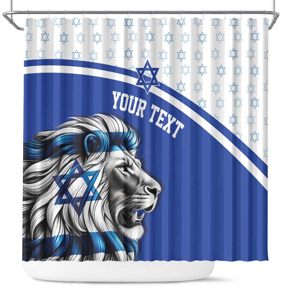 Personalized Israel Lion of Judah Shower Curtain Flag and Coat of arms LT17