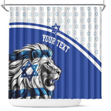 Personalized Israel Lion of Judah Shower Curtain Flag and Coat of arms LT17