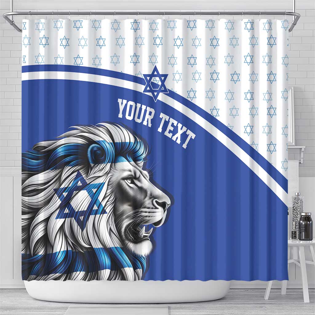Personalized Israel Lion of Judah Shower Curtain Flag and Coat of arms LT17