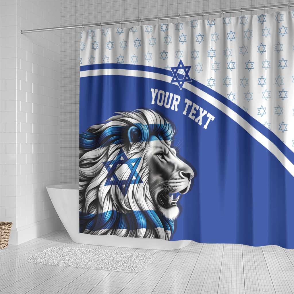 Personalized Israel Lion of Judah Shower Curtain Flag and Coat of arms LT17
