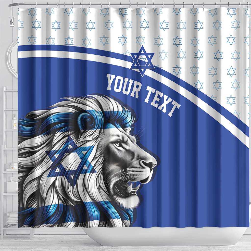 Personalized Israel Lion of Judah Shower Curtain Flag and Coat of arms LT17