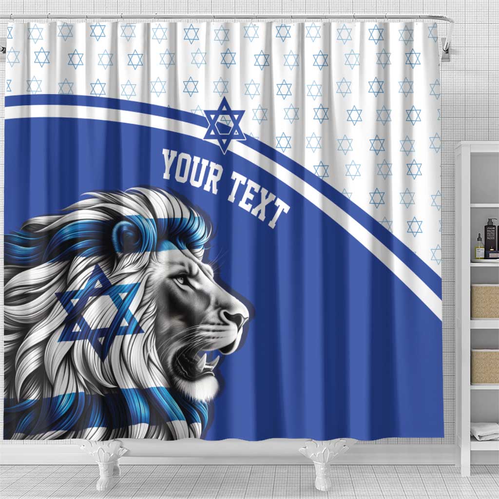 Personalized Israel Lion of Judah Shower Curtain Flag and Coat of arms LT17