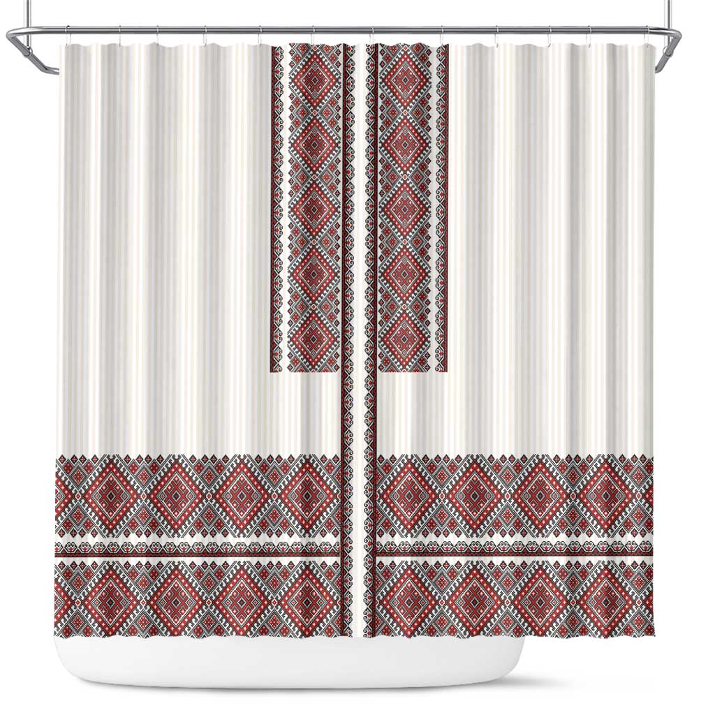 Ukraine Vyshyvanka Day Shower Curtain Ukrainian Folk Seamless LT17