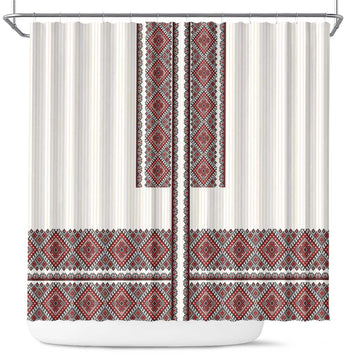 Ukraine Vyshyvanka Day Shower Curtain Ukrainian Folk Seamless LT17