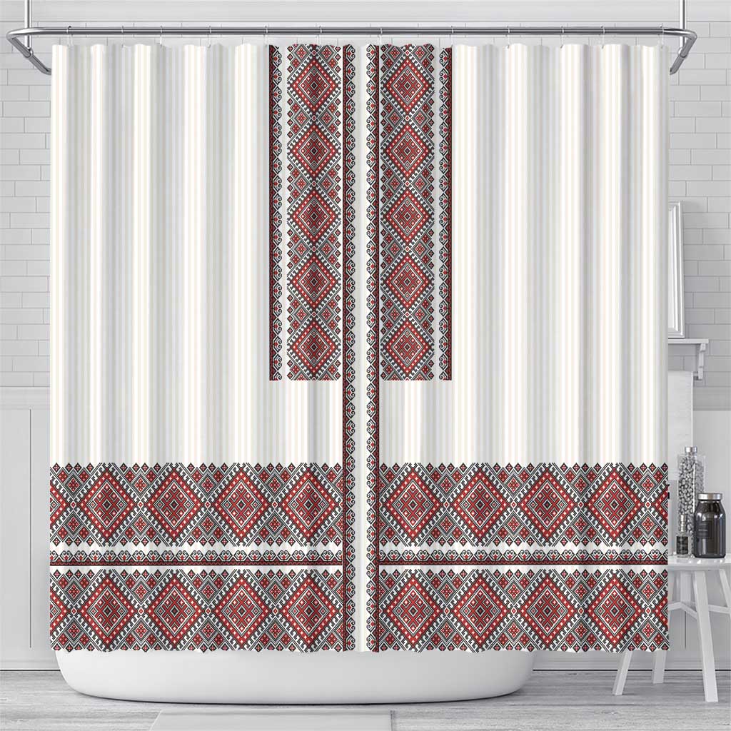 Ukraine Vyshyvanka Day Shower Curtain Ukrainian Folk Seamless LT17