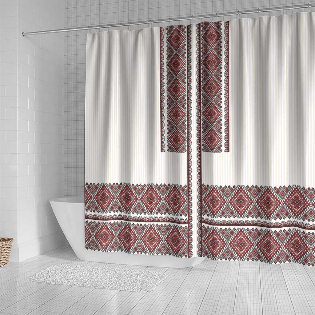 Ukraine Vyshyvanka Day Shower Curtain Ukrainian Folk Seamless LT17