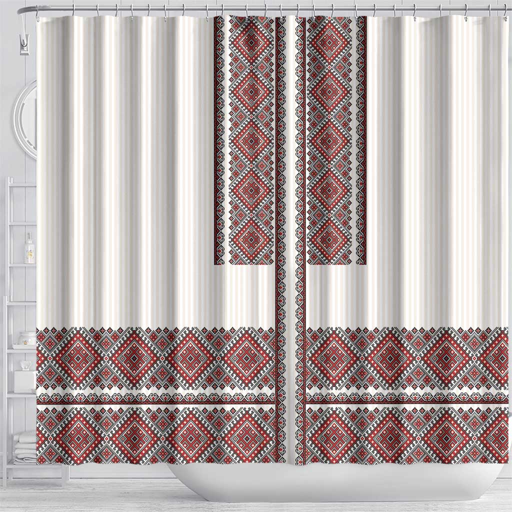 Ukraine Vyshyvanka Day Shower Curtain Ukrainian Folk Seamless LT17