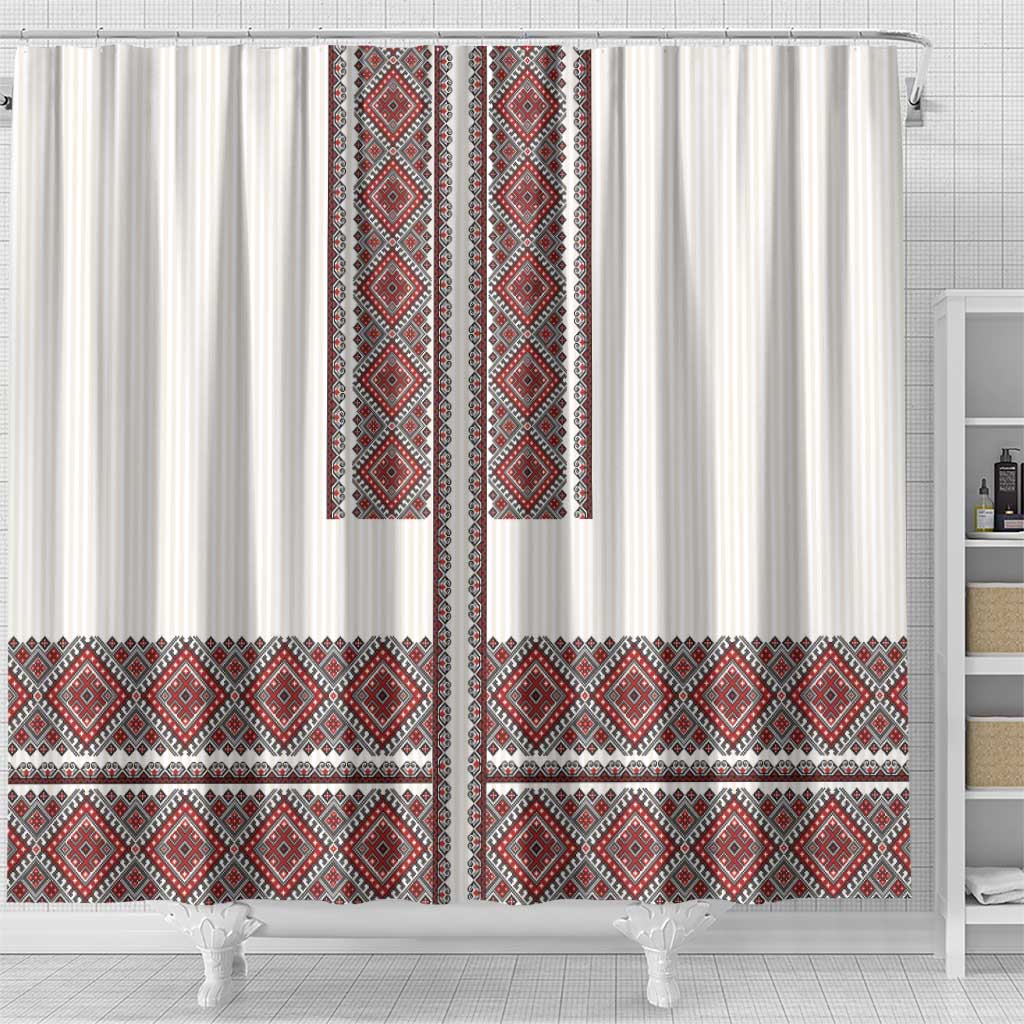 Ukraine Vyshyvanka Day Shower Curtain Ukrainian Folk Seamless LT17