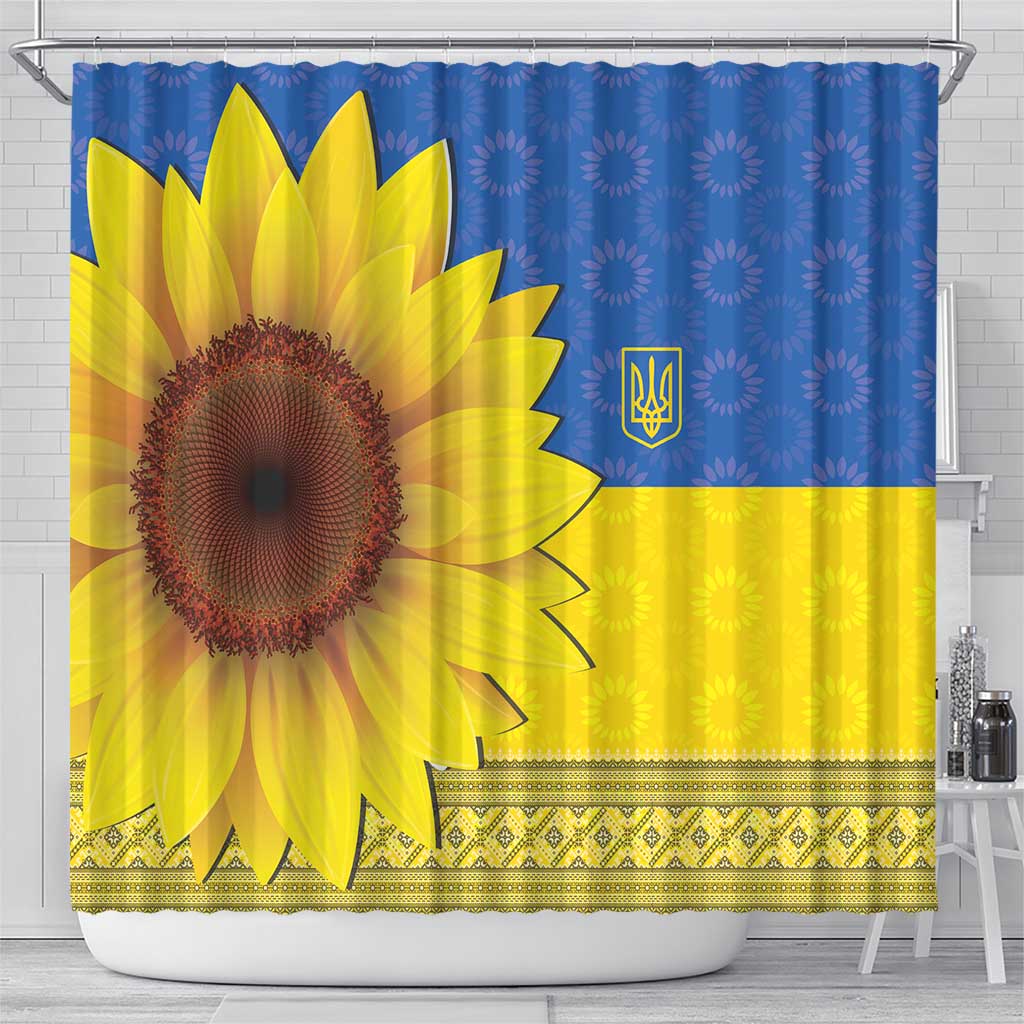 Ukraine National Flag Day Shower Curtain 23 August with Sunflower LT17