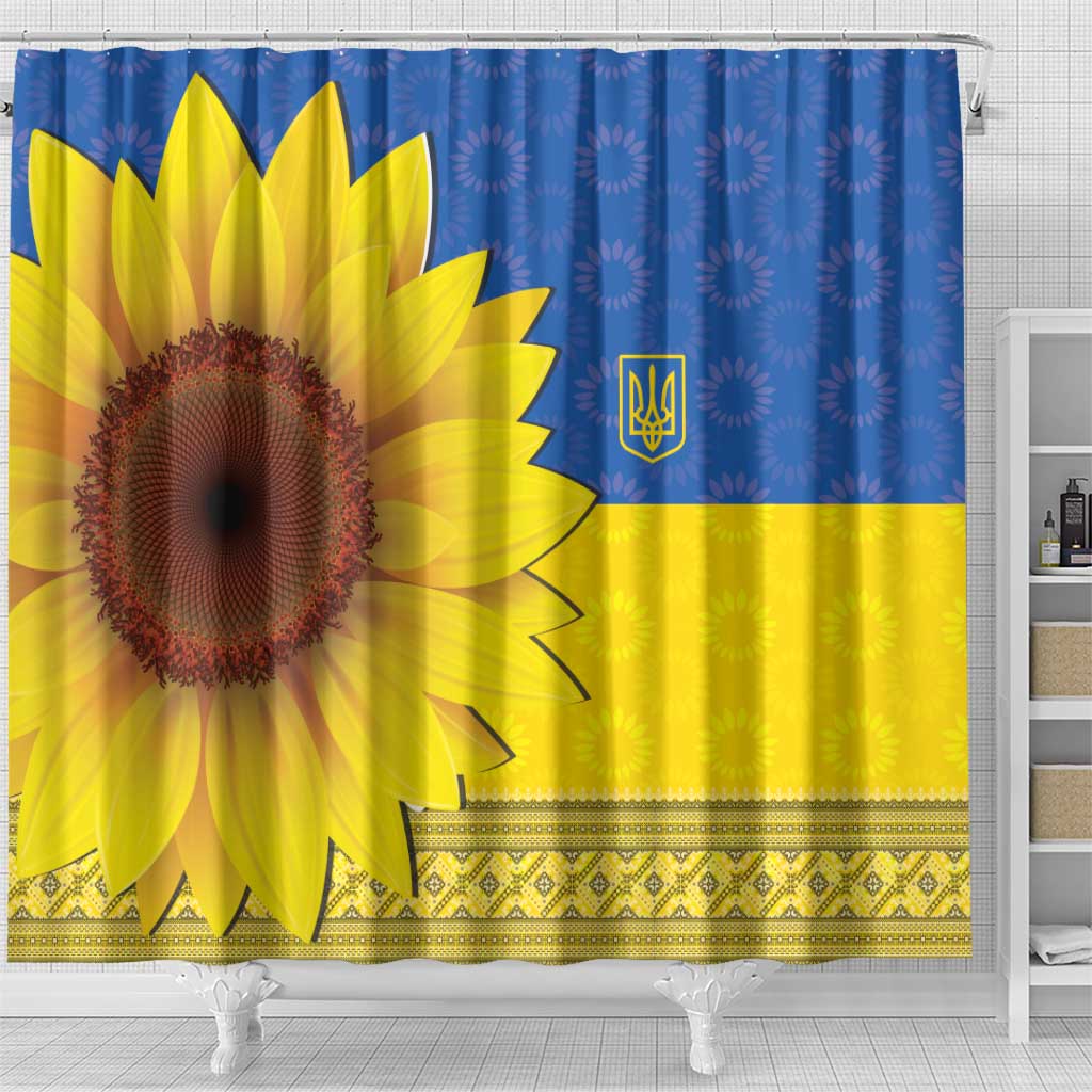 Ukraine National Flag Day Shower Curtain 23 August with Sunflower LT17