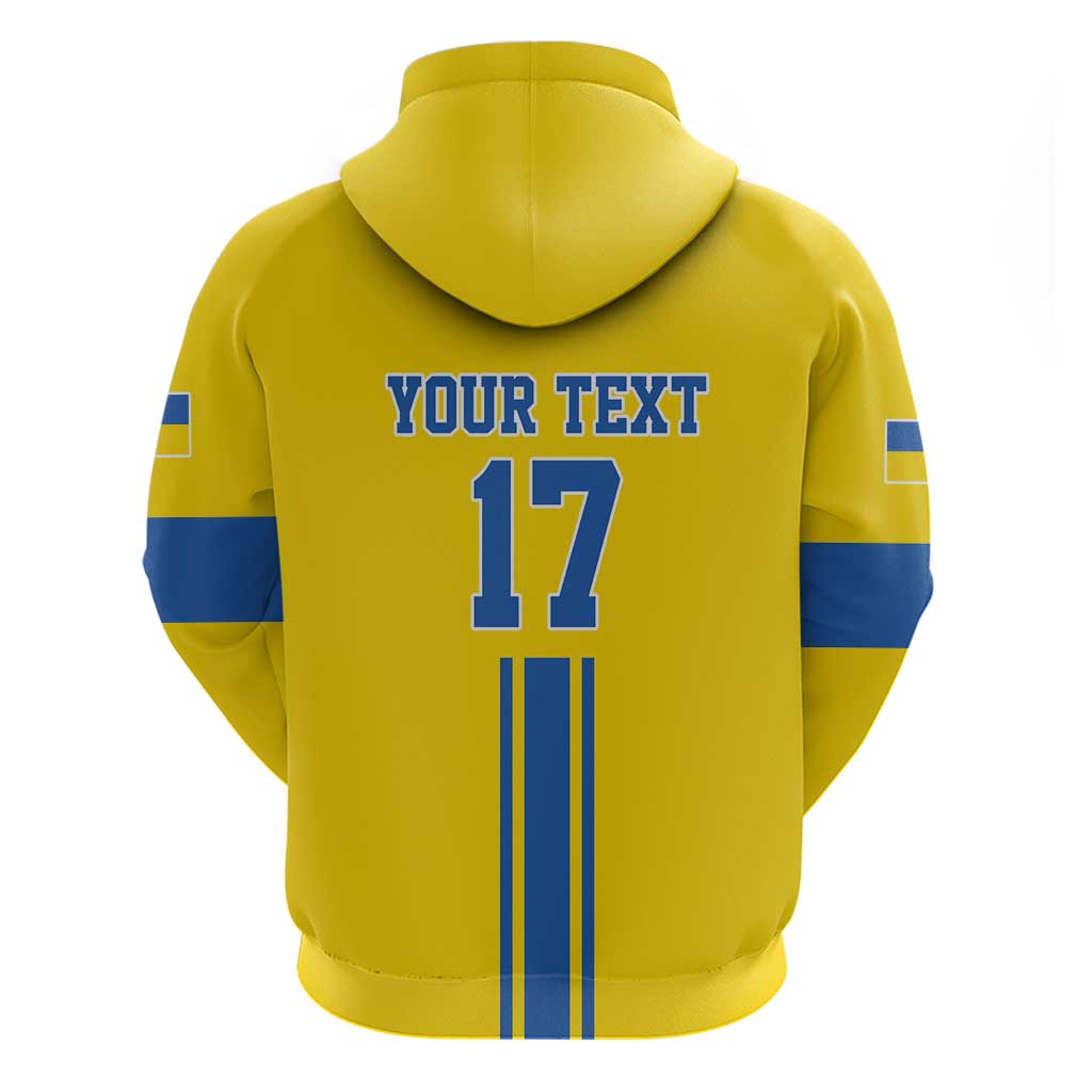 Custom Ukraine Football Hoodie Yellow Style LT17