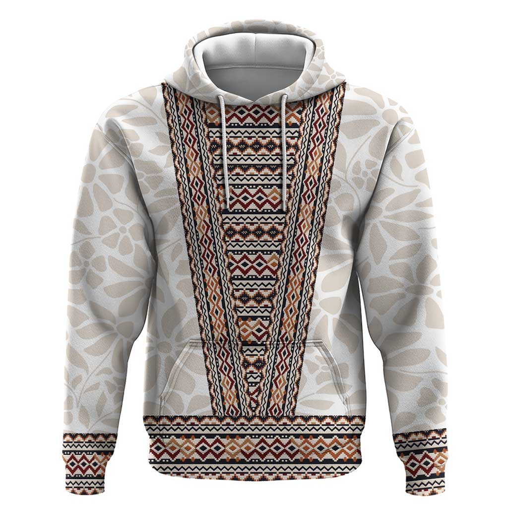 Danmark Traditional Patern with Daisy Hoodie Danish Patern Simple Style LT17