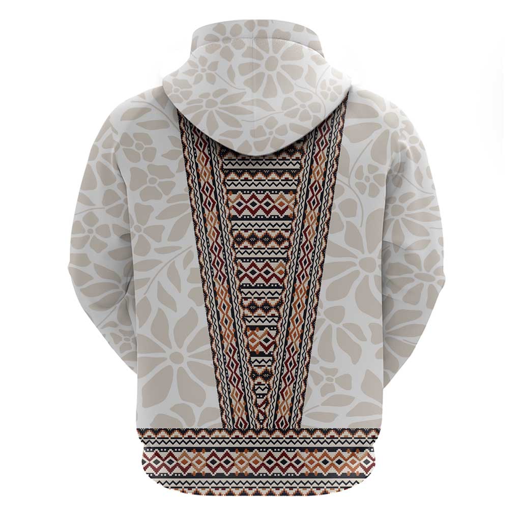 Danmark Traditional Patern with Daisy Hoodie Danish Patern Simple Style LT17