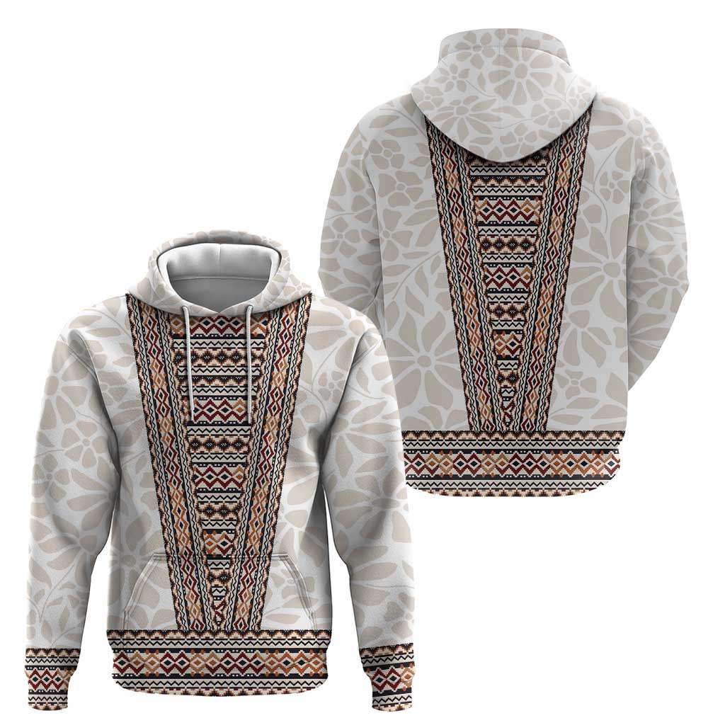 Danmark Traditional Patern with Daisy Hoodie Danish Patern Simple Style LT17