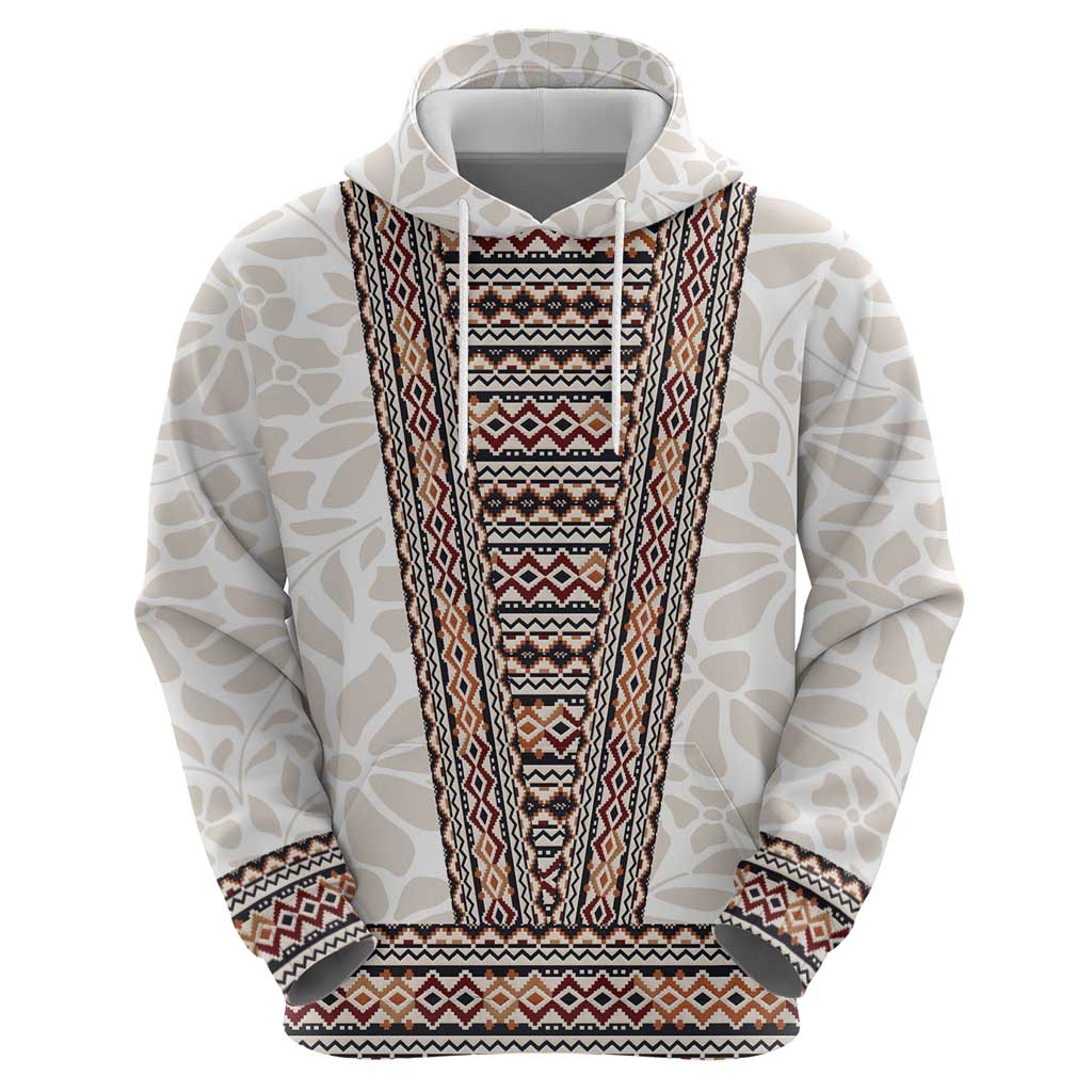 Danmark Traditional Patern with Daisy Hoodie Danish Patern Simple Style LT17