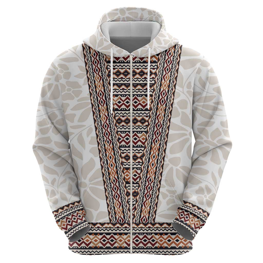 Danmark Traditional Patern with Daisy Hoodie Danish Patern Simple Style LT17
