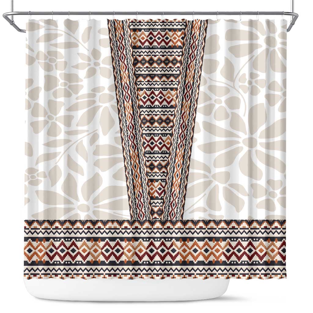 Danmark Traditional Patern with Daisy Shower Curtain Danish Patern Simple Style LT17