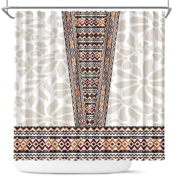 Danmark Traditional Patern with Daisy Shower Curtain Danish Patern Simple Style LT17