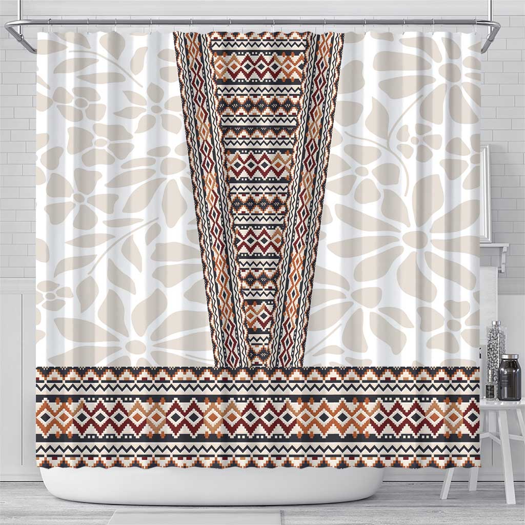 Danmark Traditional Patern with Daisy Shower Curtain Danish Patern Simple Style LT17