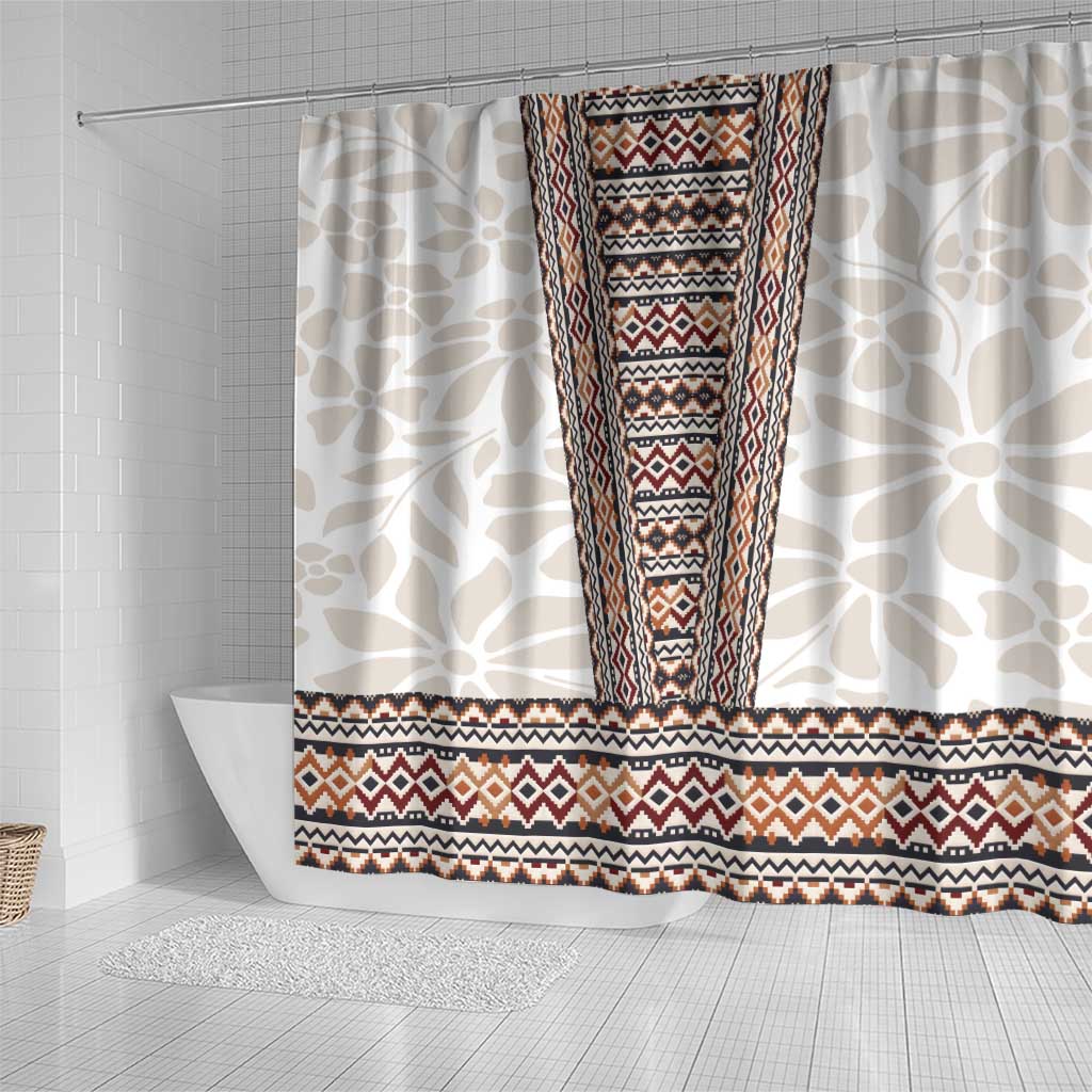Danmark Traditional Patern with Daisy Shower Curtain Danish Patern Simple Style LT17
