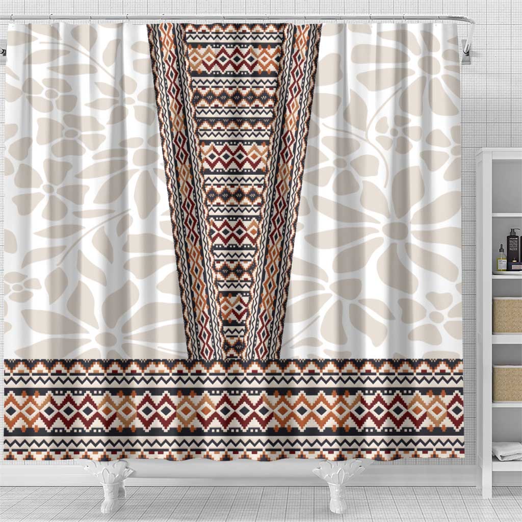 Danmark Traditional Patern with Daisy Shower Curtain Danish Patern Simple Style LT17