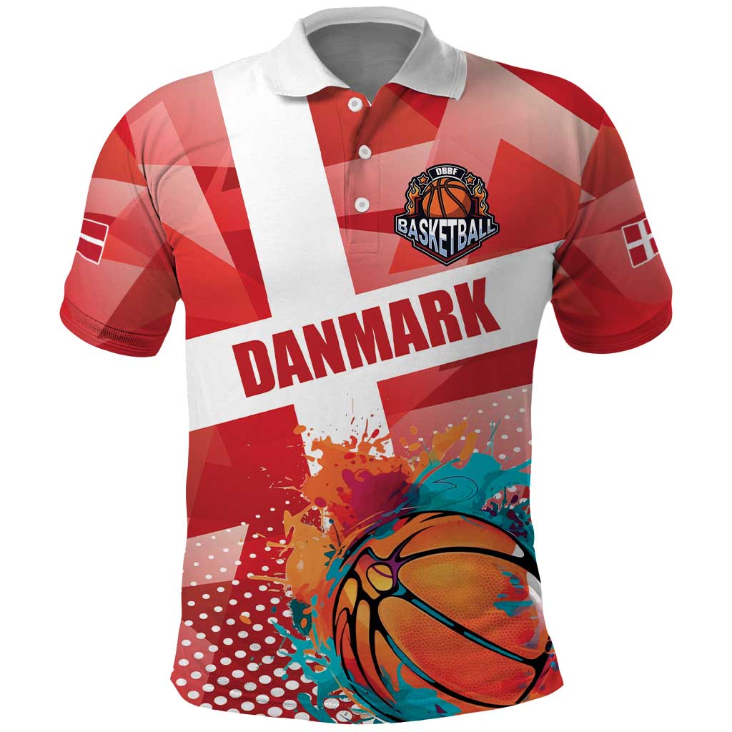 Custom Danmark Basketball Go Champions Polo Shirt Sporty Style LT17