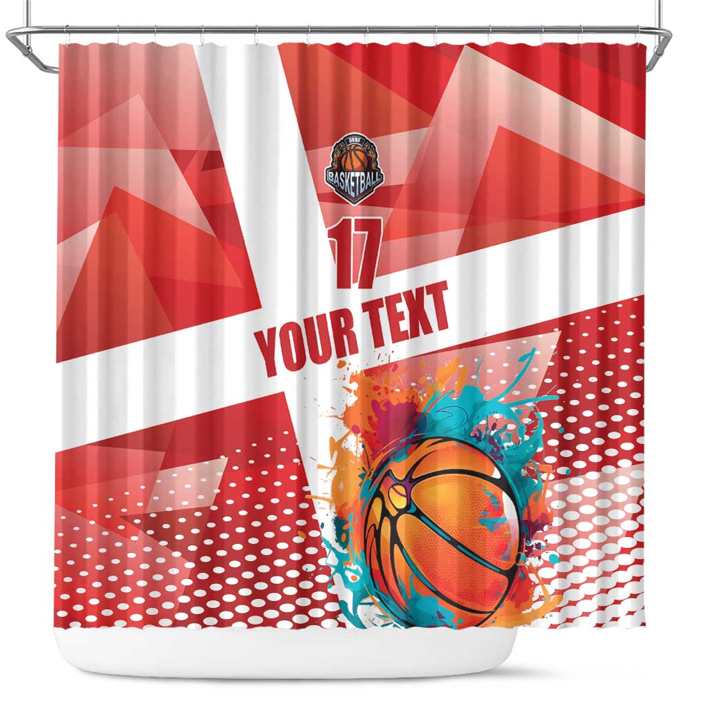 Custom Danmark Basketball Go Champions Shower Curtain Sporty Style LT17