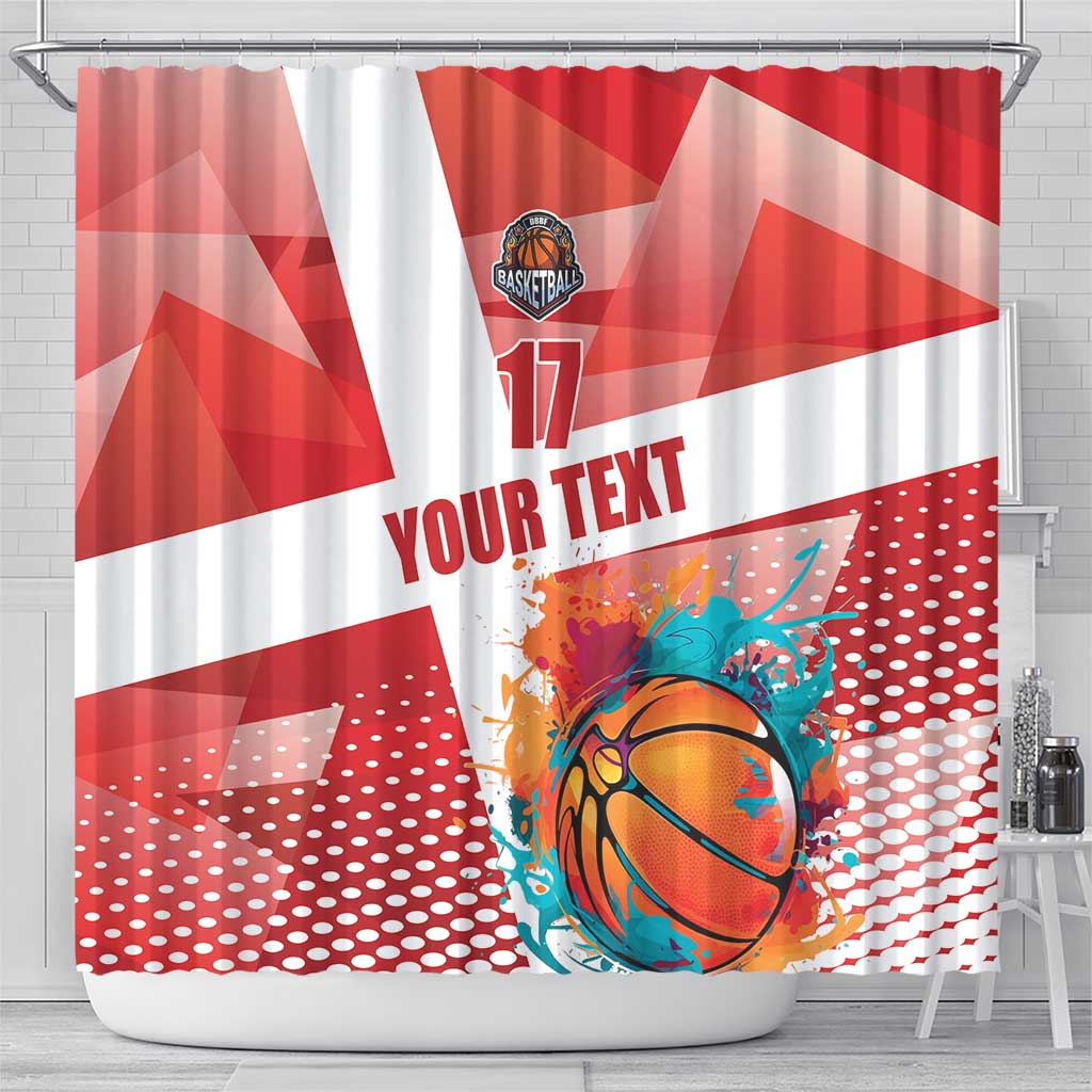 Custom Danmark Basketball Go Champions Shower Curtain Sporty Style LT17