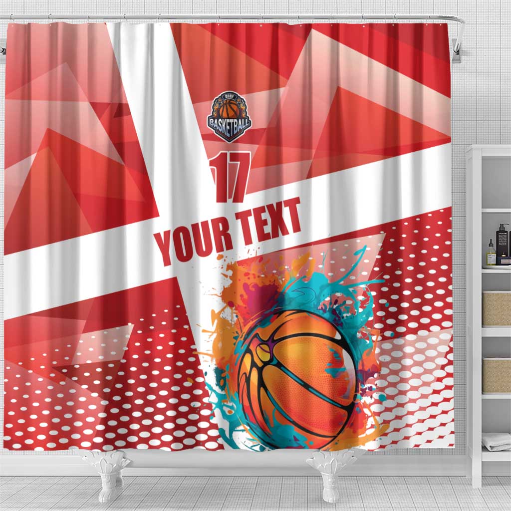 Custom Danmark Basketball Go Champions Shower Curtain Sporty Style LT17