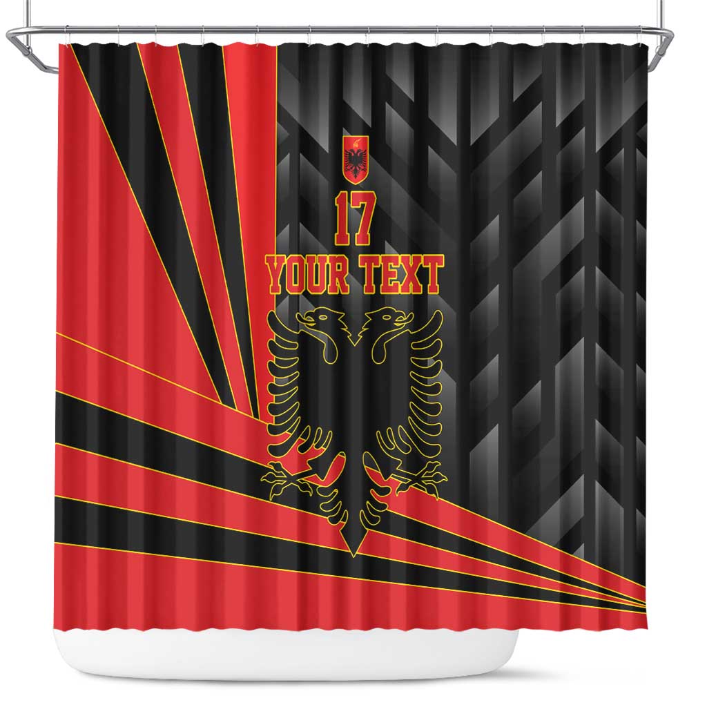 Custom Albania Football We are Champions Shower Curtain Sporty Style with The Double-headed eagle LT17