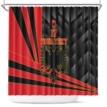 Custom Albania Football We are Champions Shower Curtain Sporty Style with The Double-headed eagle LT17