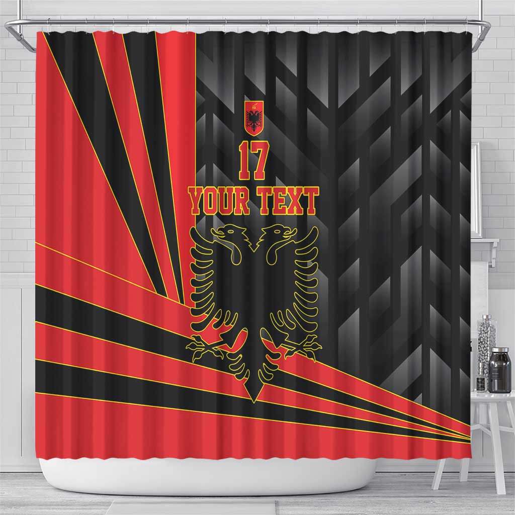 Custom Albania Football We are Champions Shower Curtain Sporty Style with The Double-headed eagle LT17