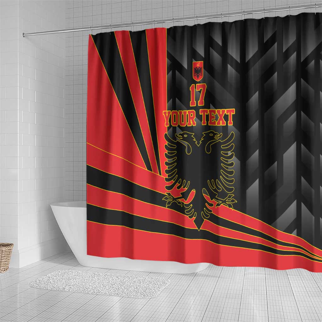 Custom Albania Football We are Champions Shower Curtain Sporty Style with The Double-headed eagle LT17