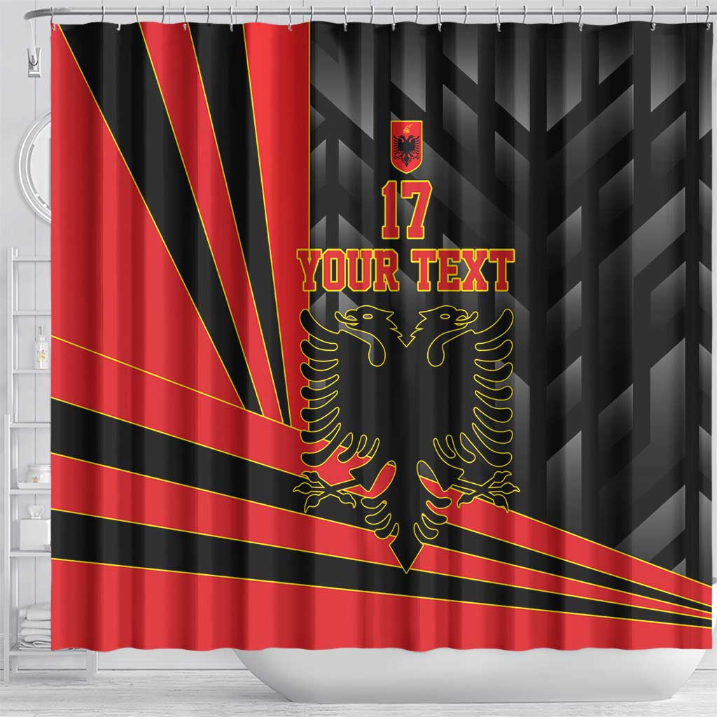 Custom Albania Football We are Champions Shower Curtain Sporty Style with The Double-headed eagle LT17
