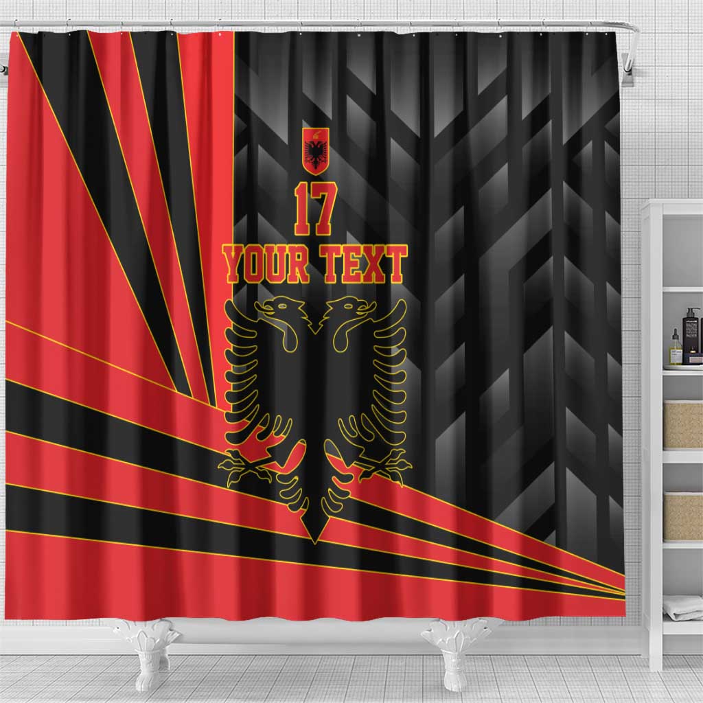 Custom Albania Football We are Champions Shower Curtain Sporty Style with The Double-headed eagle LT17