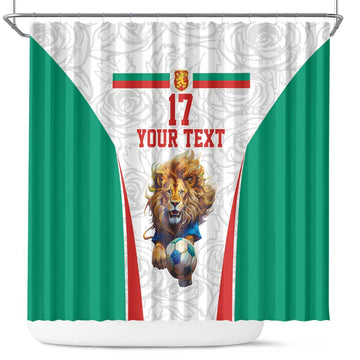 Custom Bulgaria Football We are Champions Shower Curtain Sporty Style with Lion Mascot LT17