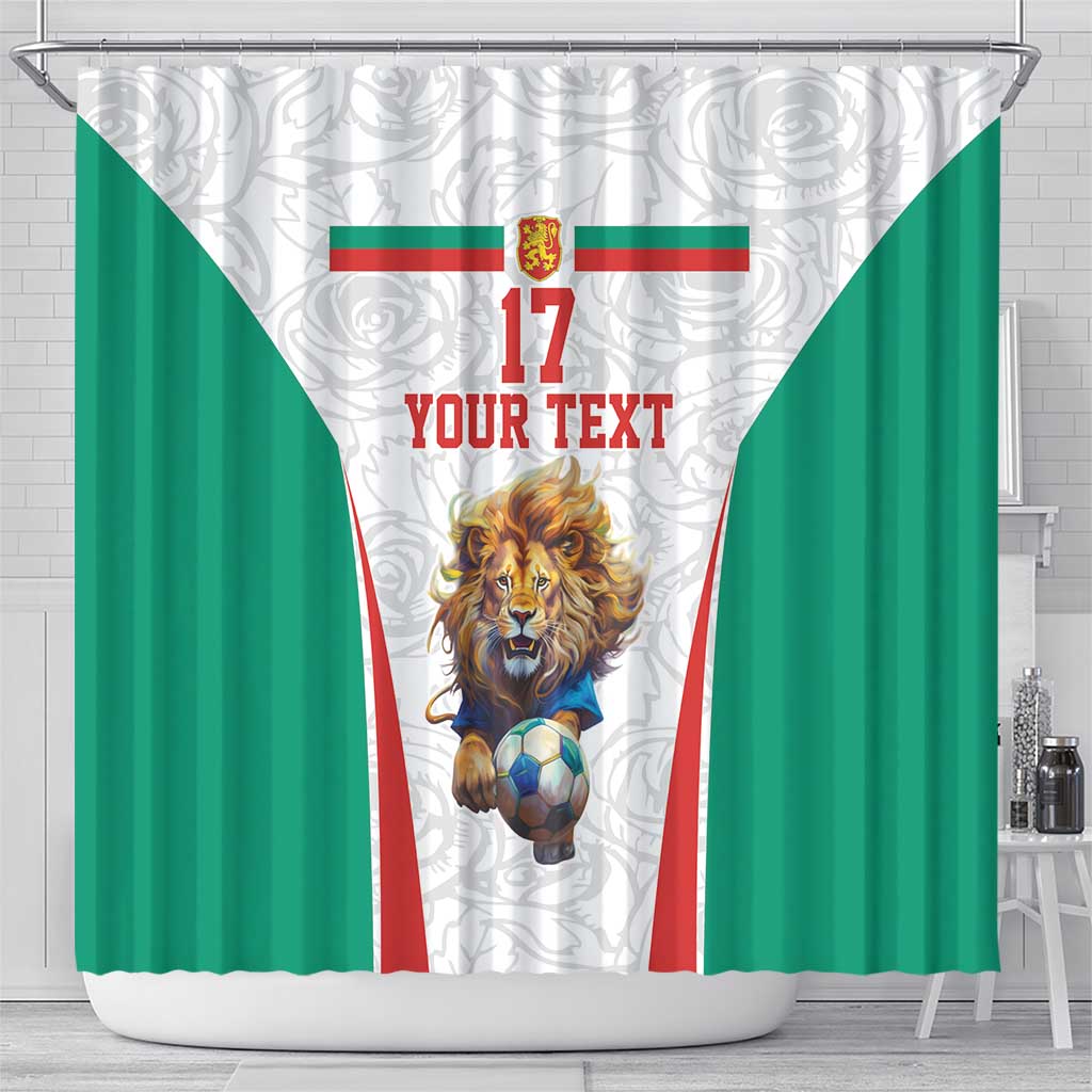 Custom Bulgaria Football We are Champions Shower Curtain Sporty Style with Lion Mascot LT17