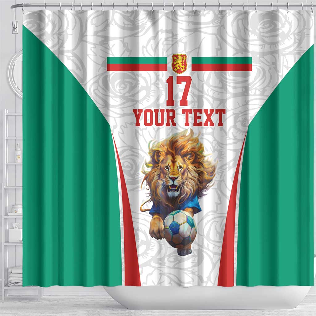 Custom Bulgaria Football We are Champions Shower Curtain Sporty Style with Lion Mascot LT17