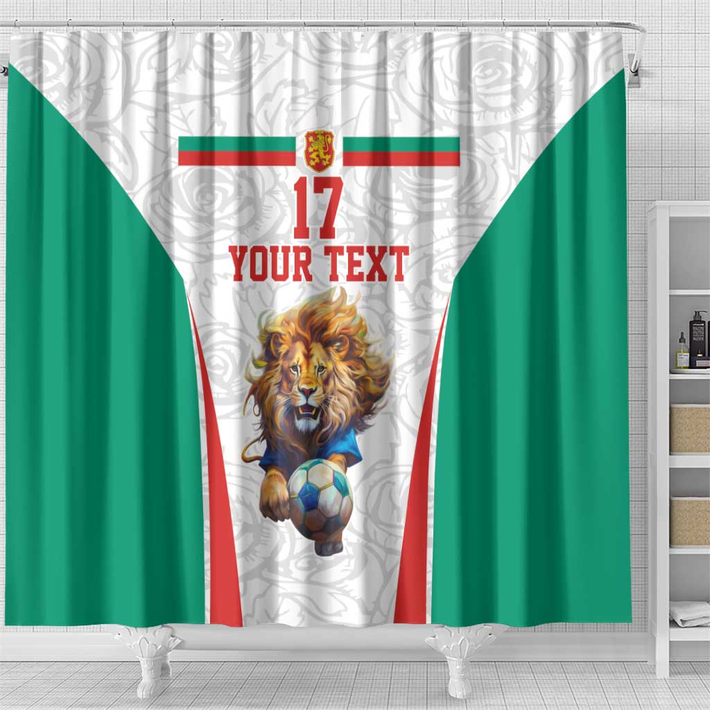 Custom Bulgaria Football We are Champions Shower Curtain Sporty Style with Lion Mascot LT17