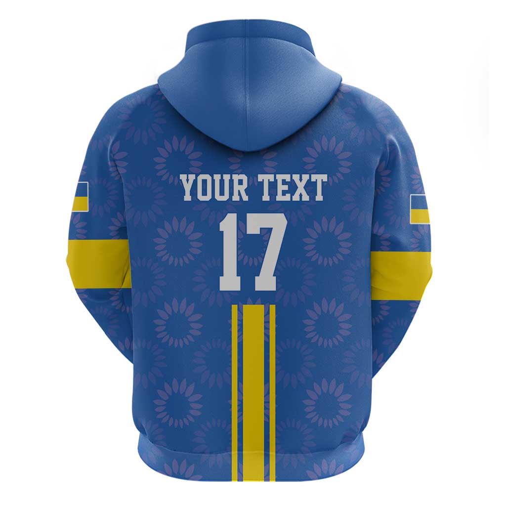 Custom Ukraine Football Hoodie Blue Style LT17