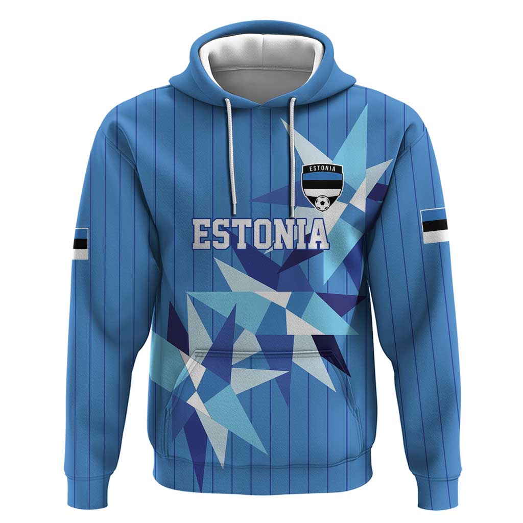 Custom Estonia Football Hoodie Retro Jersey Blue Version LT17