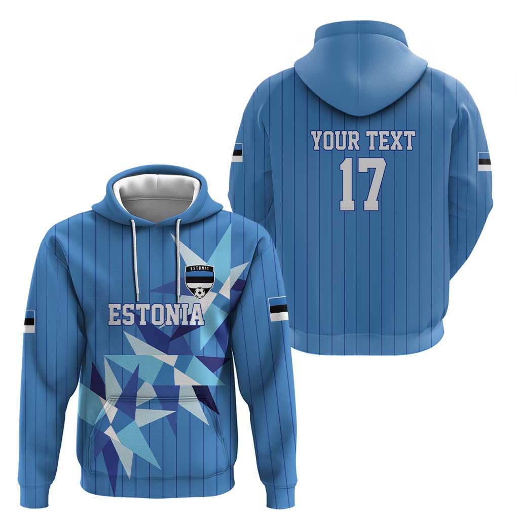 Custom Estonia Football Hoodie Retro Jersey Blue Version LT17