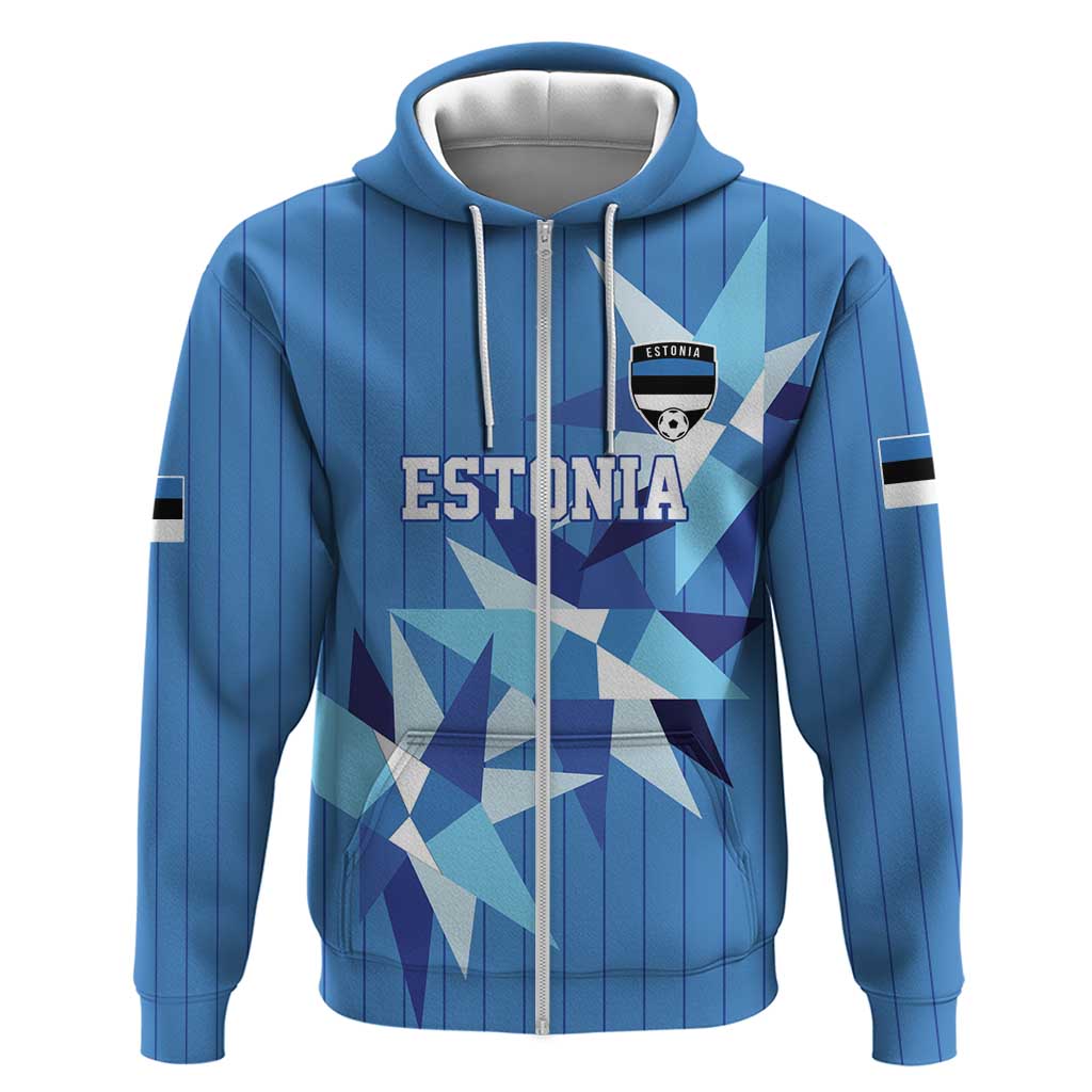 Custom Estonia Football Hoodie Retro Jersey Blue Version LT17